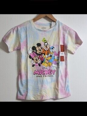 Disney Girls Mickey & Friends Tie Dye Graphic T-Shirt,Size Medium (7/8), NWT